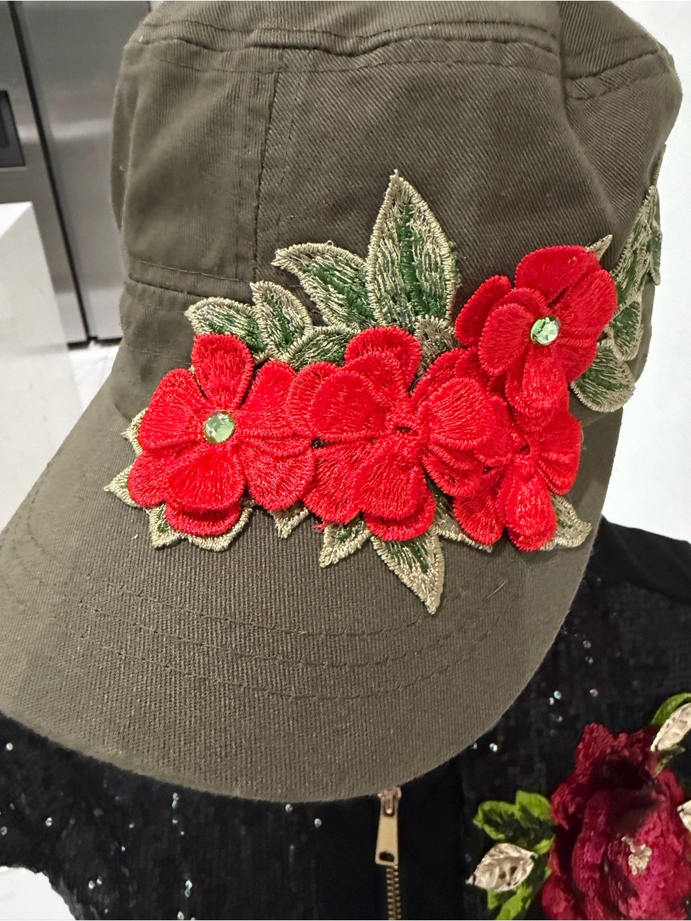 Olive green baseball cap